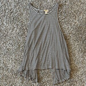 Amuse Society Black & White Striped Sleeveless Tank